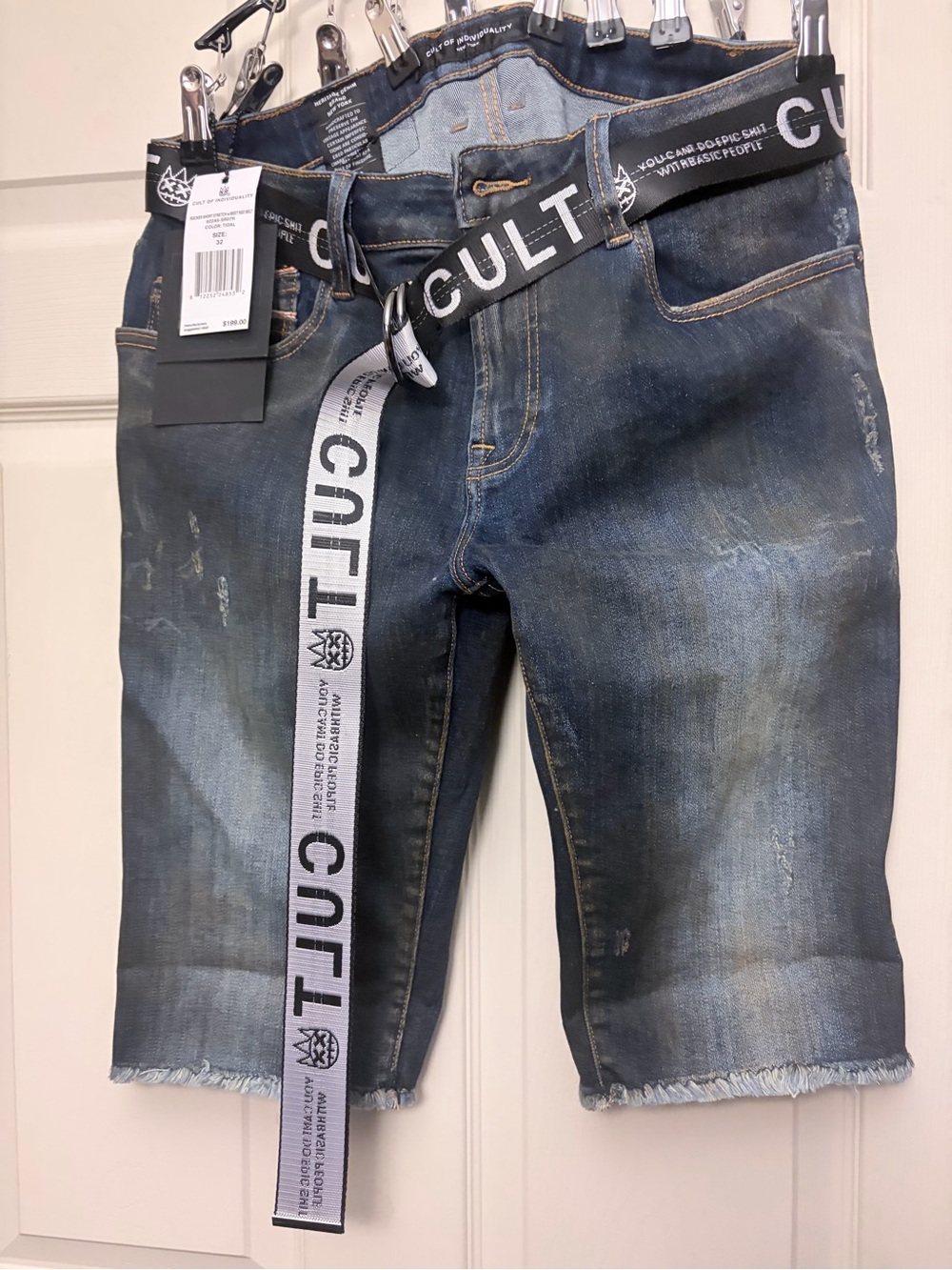Men's 32 Cult of Individuality Rocker Shorts with belt NWT $199 retail